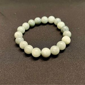 10mm Burmese Jade Beaded Bracelet